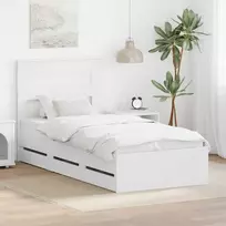 Lova Lovos rėmas su stalčių Balta 75 x 190 cm Inžinerinė mediena