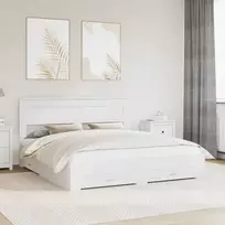 Lova Lovos rėmas su galvūgalio Balta 180 x 200 cm Apdirbta mediena
