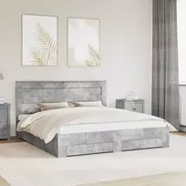 Lova Lovos rėmas Betono pilka 180 x 200 cm Apdirbta mediena