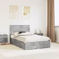 Lova Lovos rėmas Betono pilka 120 x 200 cm Apdirbta mediena