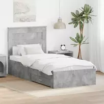 Lova Lovos rėmas Betono pilka 90 x 200 cm Apdirbta mediena