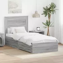 Lova Lovos rėmas su stalčių Pilko Sonamos ir sidabro 75 x 190 cm