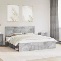 Lova Lovos rėmas Betoninė 180 x 200 cm Kietos pušies mediena