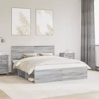 Lova Lovos rėmas Pilkas Sonoma 160 x 200 cm Kietos pušies mediena