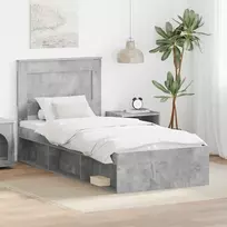 Lova Lovos rėmas Betoninė 90 x 200 cm Kietos pušies mediena