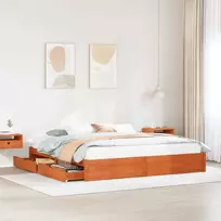 Lova Lovos rėmas Vaško ruda 180 x 200 cm Kietas pušies medis