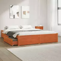 Lova Lovos rėmas Vaško ruda 150 x 200 cm Kietas pušies medis