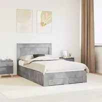Lova Lovos rėmas Betono pilka 120 x 200 cm Apdirbta mediena