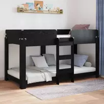 Vaikų dvigulė lova Juodas ąžuolas 80 x 200 cm Apdirbta mediena