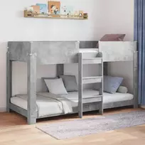 Vaikų dvigulė lova Betono pilka 80 x 200 cm Apdirbta mediena
