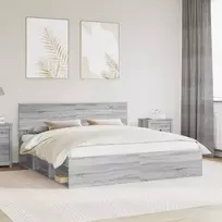 Lova Lovos rėmas Pilkas Sonoma 180 x 200 cm Kietos pušies mediena