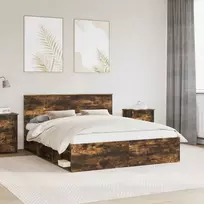 Lova Lovos rėmas Rūkyta ąžuolas 160 x 200 cm Kietos pušies mediena