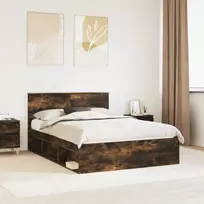 Lova Lovos rėmas Rūkyta ąžuolas 140 x 190 cm Kietos pušies mediena
