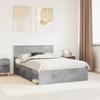 Lova Lovos rėmas Betono pilka 135 x 190 cm Kietos pušies mediena
