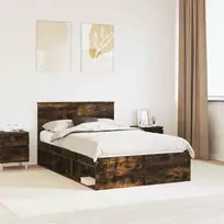 Lova Lovos rėmas Rūkyta ąžuolas 120 x 200 cm Kietos pušies mediena