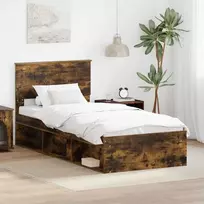 Lova Lovos rėmas Rūkyta ąžuolas 90 x 200 cm Kietos pušies mediena