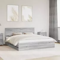 Lova Lovos rėmas Pilkas Sonoma 180 x 200 cm Inžinerinė mediena