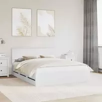 Lova Lovos rėmas su stalčių Balta 160 x 200 cm Inžinerinė mediena
