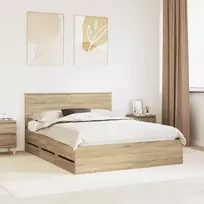 Lova Lovos rėmas Sonoma ąžuolas 150 x 200 cm Inžinerinė mediena