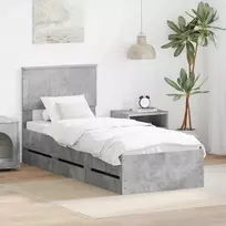 Lova Lovos rėmas Betono pilka 75 x 190 cm Inžinerinė mediena
