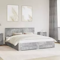 Lova Lovos rėmas Betono pilka 180 x 200 cm Apdirbta mediena