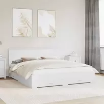 Lova Lovos rėmas su galvūgalio Balta 180 x 200 cm Apdirbta mediena