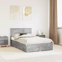 Lova Lovos rėmas Betono pilka 120 x 200 cm Apdirbta mediena