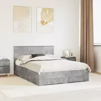 Lova Lovos rėmas Betono pilka 140 x 190 cm Apdirbta mediena