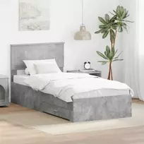 Lova Lovos rėmas Betono pilka 90 x 200 cm Apdirbta mediena