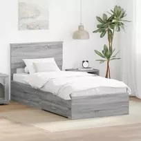 Lova Lovos rėmas Pilka Sonoma 90 x 190 cm Apdirbta mediena