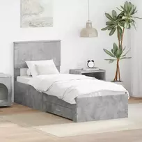 Lova Lovos rėmas su galvūgalio Betono pilko ir sidabro 70 x 190 cm
