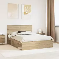 Lova Lovos rėmas Sonoma ąžuolas 150 x 200 cm Kietos pušies mediena