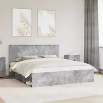 Lova Lovos rėmas Betoninė 180 x 200 cm Kietos pušies mediena