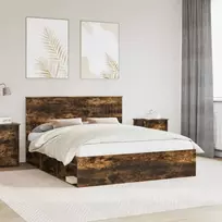 Lova Lovos rėmas Rūkyta ąžuolas 160 x 200 cm Kietos pušies mediena