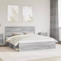 Lova Lovos rėmas Pilkas Sonoma 180 x 200 cm Kietos pušies mediena