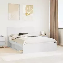 Lova Lovos rėmas Balta 150 x 200 cm Kietos pušies mediena