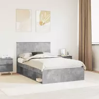 Lova Lovos rėmas Betoninė 120 x 200 cm Kietos pušies mediena