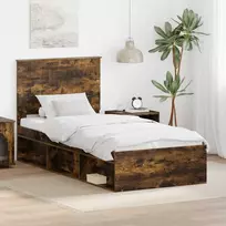 Lova Lovos rėmas Rūkyta ąžuolas 90 x 200 cm Kietos pušies mediena