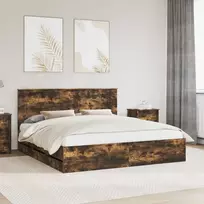 Lova Lovos rėmas Rūkyta ąžuolas 180 x 200 cm Inžinerinė mediena