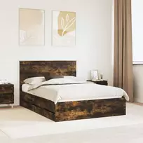 Lova Lovos rėmas Rūkyta ąžuolas 135 x 190 cm Inžinerinė mediena