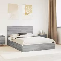 Saugos lova Pilkas Sonoma 150 x 200 cm Apdirbta mediena