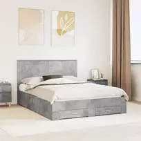 Lova Lovos rėmas Betono pilka 150 x 200 cm Apdirbta mediena
