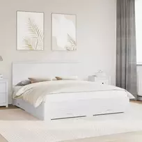 Lova Lovos rėmas su galvūgalio Balta 180 x 200 cm Apdirbta mediena