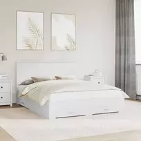 Lova Lovos rėmas su galvūgalio Balta 160 x 200 cm Apdirbta mediena