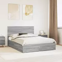 Lova Lovos rėmas Pilkas Sonoma 150 x 200 cm Apdirbta mediena