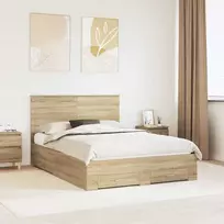 Lova Lovos rėmas Sonoma ąžuolas 135 x 190 cm Apdirbta mediena