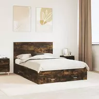 Lova Lovos rėmas Rūkyta ąžuolas 135 x 190 cm Apdirbta mediena