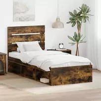 Lova Lovos rėmas Rūkyta ąžuolas 90 x 200 cm Kietos pušies mediena
