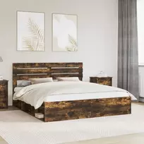 Lova Lovos rėmas Rūkyta ąžuolas 180 x 200 cm Kietos pušies mediena