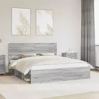 Lova Lovos rėmas Pilkas Sonoma 180 x 200 cm Kietos pušies mediena